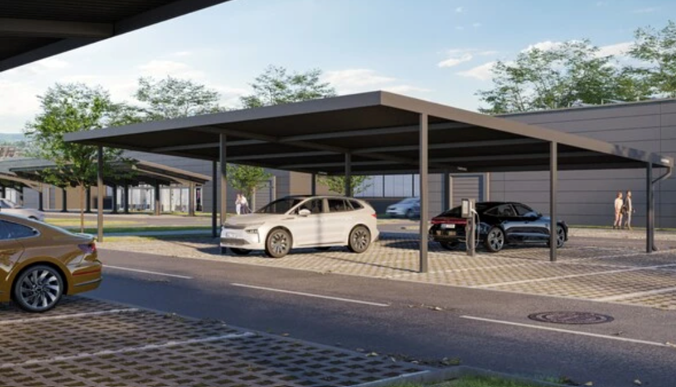 Solární carport typu U 